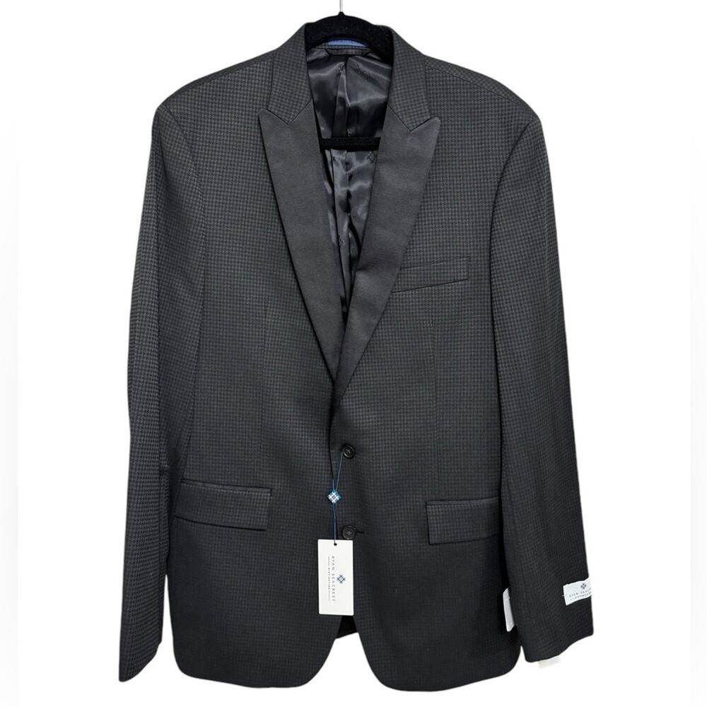 NEW Ryan Seacrest Distinction Black Patterened Blazer - Size 42 Long